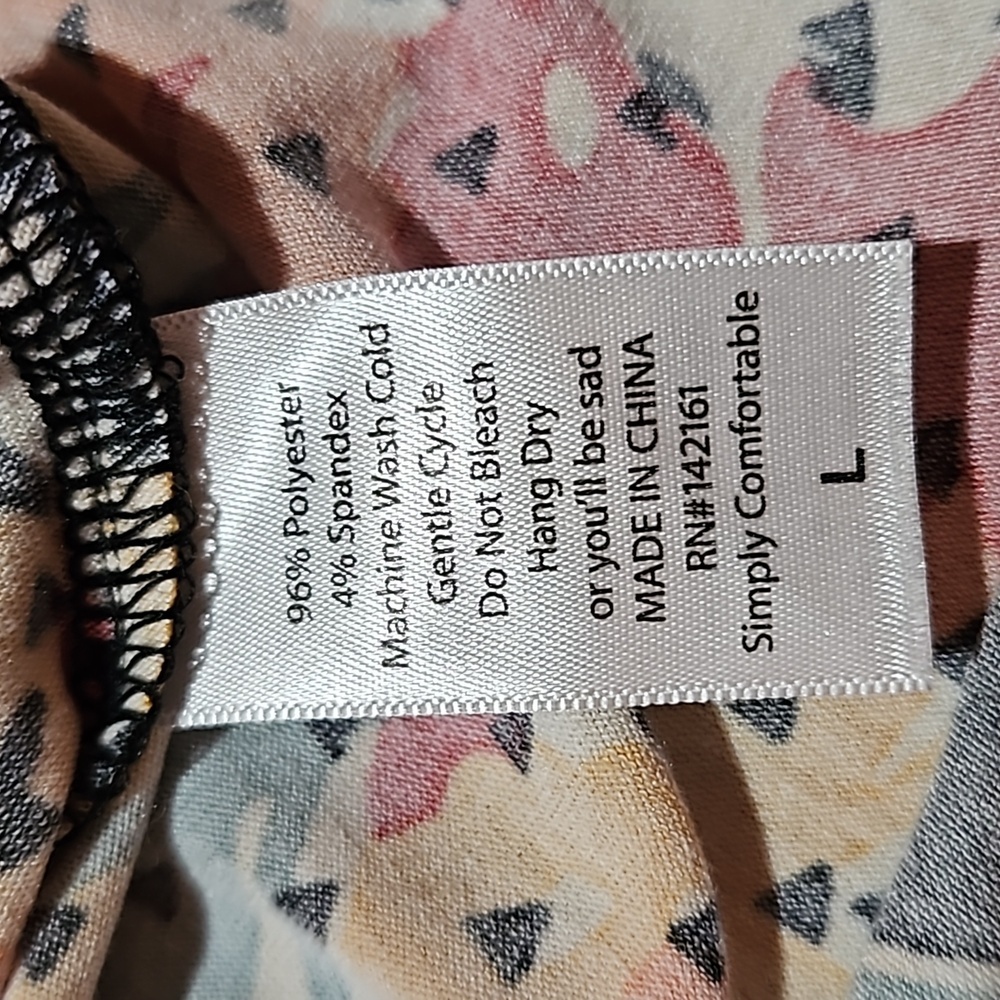 Lularoe | Floral Gray Raglan Sleeve Knit Top - Picture 5 of 7